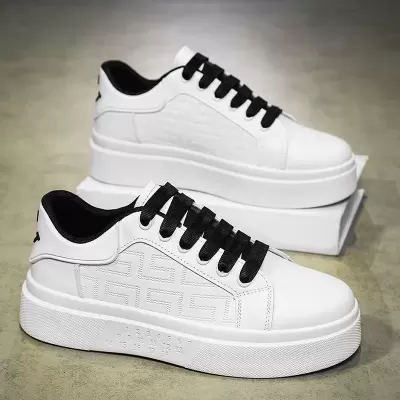 2026 New Spring Men's Trendy Thick Sole White Casual Shoes for Students
