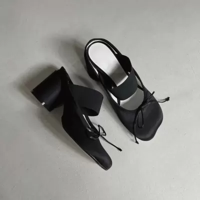 French Satin Bow Shallow Mary Janes Women 2025 Spring Summer New Vintage Casual Chunky Heel Ballet Shoes · YANYAN China shoe factory