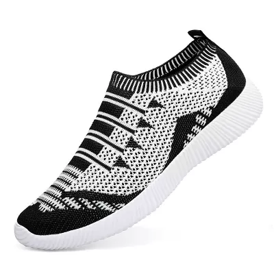Women's Summer Knit Casual Shoes Size 42 43 Breathable Flat Walking Sneakers · YANYAN China shoe factory