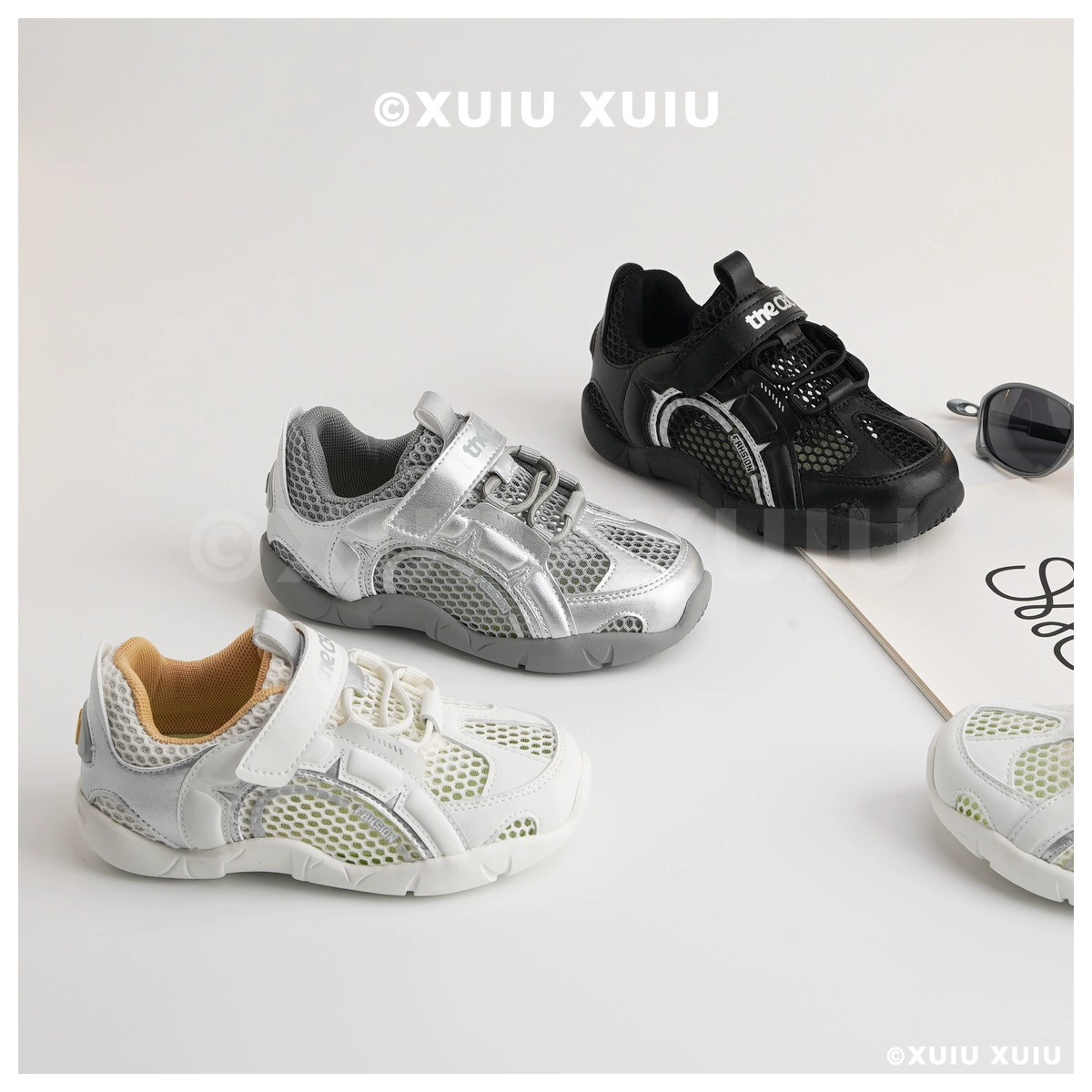 XSHX Thin Sole Future Style Kids Skate Shoes Mesh for Boys Girls Spring Summer