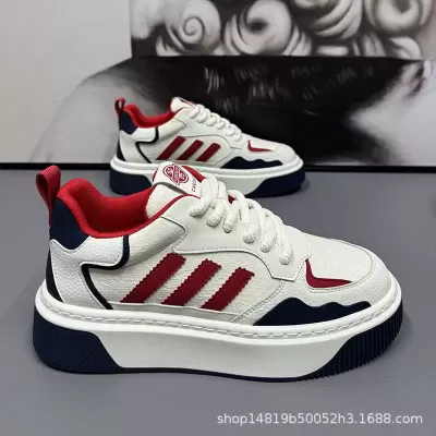 2026 Spring New Men's Casual Sports White Board Shoes Teen Casual Street Style Thick Sole · YANYAN China shoe factory
