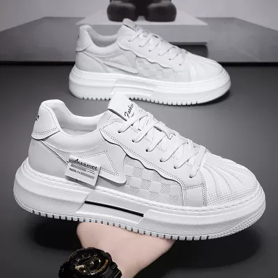 Winter New Men's Shell Toe White Shoes, Thick Sole Casual Sneakers · YANYAN China shoe factory