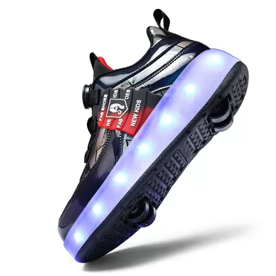 Factory Wholesale Boys Light-Up USB Charging Roller Skates Outdoor Sports Shoes · YANYAN China shoe factory