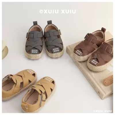 XSHX Nice Sandals Retro Kids Fisherman Shoes Old Money Style Spring Summer