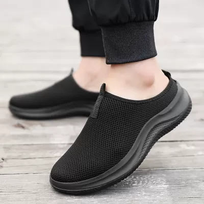 Men's Size 48 Lightweight Mesh Slip-On Casual Shoes Summer Half Slippers Anti-Slip · YANYAN China shoe factory