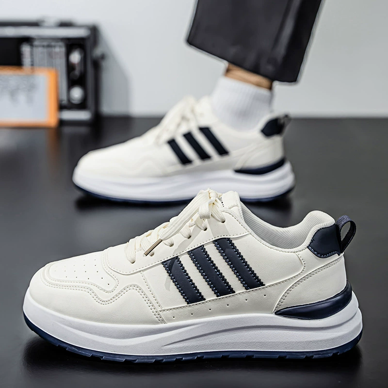 Spring Men's Dad Shoes Breathable Thick Sole Casual Lightweight 2026 Sports Board Shoes White