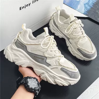 2026 New Winter Men's Mesh Breathable Thick Sole Dad Sneakers for Teens · YANYAN China shoe factory