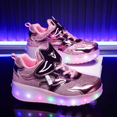 Factory Wholesale 2025 New Kids Light-Up Roller Skates Boys Students with Wheels · YANYAN China shoe factory
