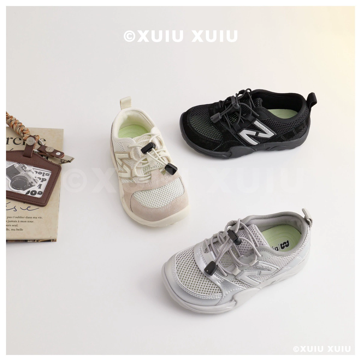 XSHX American Outdoor Kids Sneakers Breathable Mesh Celebrity Collaboration Spring Summer