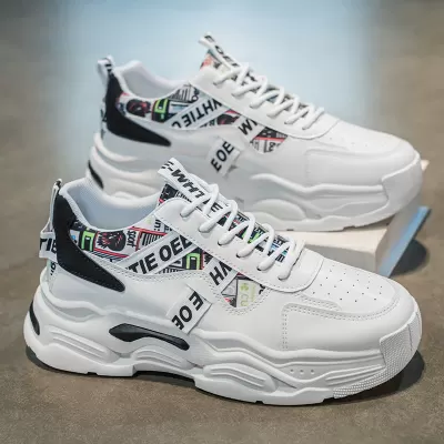 2026 New Fall Men's Breathable White Thick Sole Casual Dad Shoes · YANYAN China shoe factory
