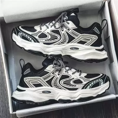 2026 Neue Frühlings-Herren atmungsaktive Mesh dicke Sohle Freizeit-Dad-Sneaker · YANYAN China shoe factory