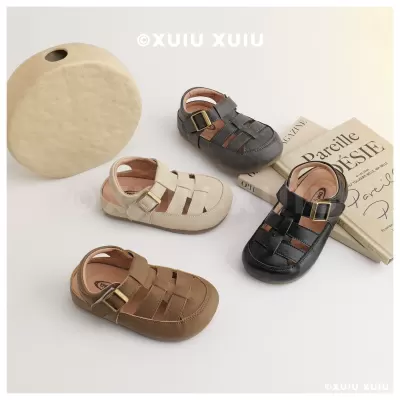 XSHX Little Rome Kids Sandals Hook and Loop Roman Cutout Ages 6-12 · YANYAN China shoe factory