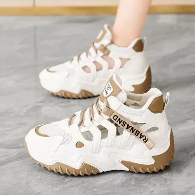 Korean New Dad Shoes for Women 2025 Summer Mesh Breathable Student Casual Thick Sole Heightening Shoes · YANYAN China shoe factory