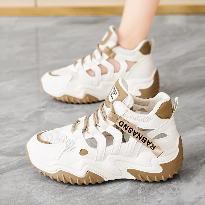 Korean New Dad Shoes for Women 2025 Summer Mesh Breathable Student Casual Thick Sole Heightening Shoes