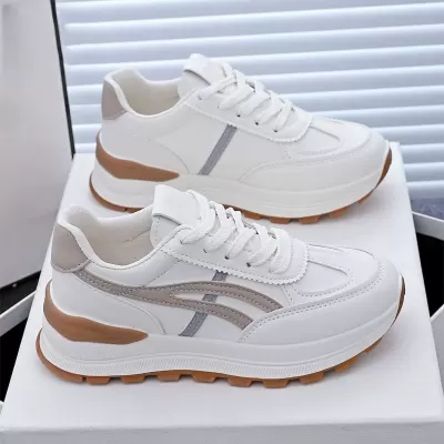 Spring Women's Breathable White Sneakers Korean Thick Sole Heightening Casual Dad Shoes · YANYAN China shoe factory