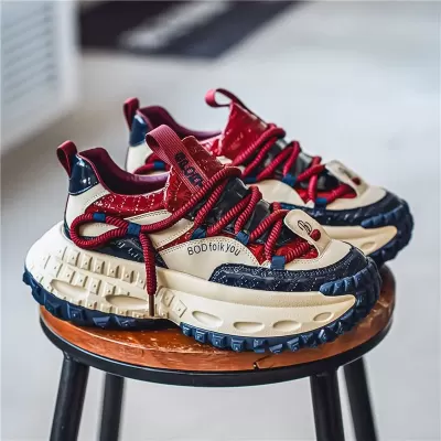 Thick Sole Men's Shoes Four Seasons Tire Sole Running Sports Youth Fashion Dad Shoes Height Increasing