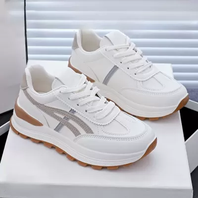 Summer Women's Breathable White Sneakers Korean Thick Sole Heightening Casual Dad Shoes · YANYAN China shoe factory