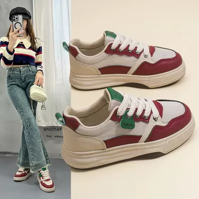 2025 Sommer Damen atmungsaktive Canvas-Schuhe, Koreanische dicke Sohle, lässige Low-Top-Board-Schuhe · YANYAN China shoe factory
