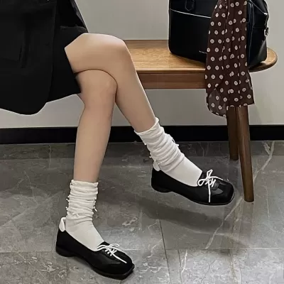 Spring Summer New French Bow Ballet Shoes Women 2025 New British Shallow Square Toe Mary Janes · YANYAN China shoe factory