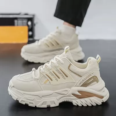 Summer Men's Breathable Mesh Sports Dad Shoes Teen Casual Shoes Trendy Thick Sole · YANYAN China shoe factory