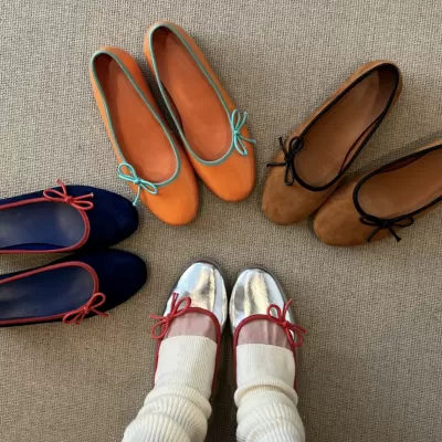 Chaussures de ballet basses à nœud français pour femme Printemps Été 2025, décontractées, extérieur, bout rond, plates, chaussures uniques · YANYAN China shoe factory