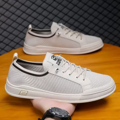 Men's 2026 Spring Summer New Breathable Thin Casual Flyknit Mesh Slip-On Sports Shoes