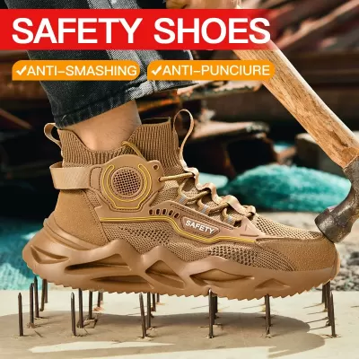 Men's Size 47 Safety Shoes Puncture-Proof Insulated Steel Toe Breathable Work