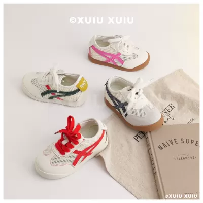 XSHX Japanese Retro Kids Thin Sole Sneakers Breathable Mesh Hook and Loop Spring Summer · YANYAN China shoe factory
