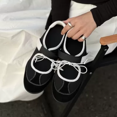 Functional Casual Color Block Shallow Mary Janes Women 2025 Summer New Sport Thick Sole Ballet Shoes · YANYAN China shoe factory