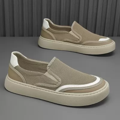 Slip-on Men's Spring Shoes Anti-odor Black Mesh Board Shoes Men's Sports Casual Old Beijing Cloth · YANYAN China shoe factory