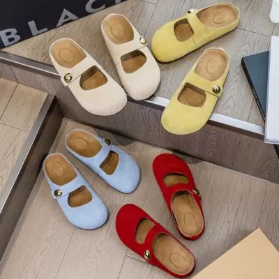 5cm Height Increase Round Toe Soft Clog Slippers for Women, Chunky Sole 55006