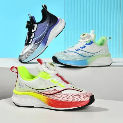 Boys Running Shoes 2025 Spring Breathable Mesh Anti-Slip Cushion Kids Carbon Plate · YANYAN China shoe factory