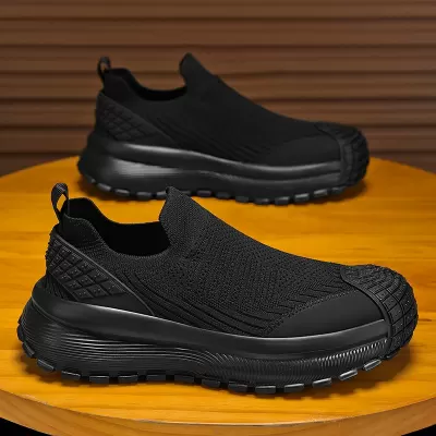 2026 Spring New Men's Slip-on Breathable Thin Mesh Sock Shoes Tire Thick Sole Casual Sports · YANYAN China shoe factory