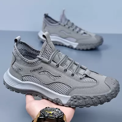 Safety Shoes Men 2026 Breathable New Trendy Mesh Casual Summer Anti-slip Wear-resistant Hiking