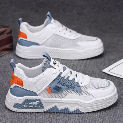 2026 Spring New Men's Breathable Mesh Teen Casual Sports Shoes Soft Sole Height Increase White · YANYAN China shoe factory