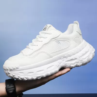 Work Sports Shoes Men 2026 Summer New Mesh Breathable Anti-Slip Lightweight Black Running Shoes