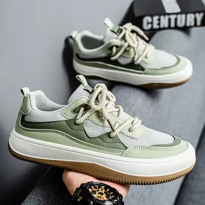 Spring Men's Ultra-light Thick Sole Elastic Sports Shoes 2026 New Breathable Anti-odor Mesh Casual · YANYAN China shoe factory