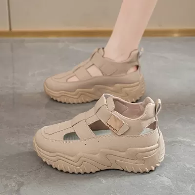 Summer Women's Breathable Mesh Sandals Korean Thick Sole Heightening Casual Dad Shoes