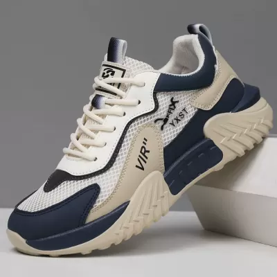 Men's Summer 2025 New Soft Sole Casual Shoes Lightweight Mesh Breathable Dad Shoes White Sneakers