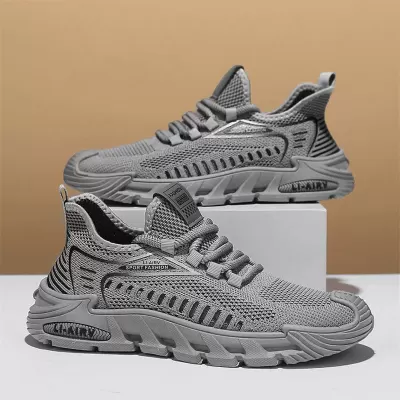 Export Sports Men's Shoes Summer 2024 New Breathable Flyknit Thin Mesh Soft Sole Yeezy Shoes