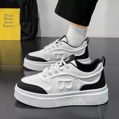 Men's Spring 2026 New Thick Sole Trendy Fashion White Shoes Height Increase Sports Casual Board · YANYAN China shoe factory
