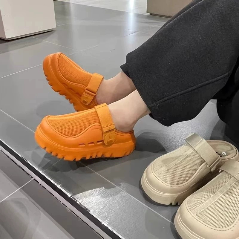 Thick Sole Platform Mules for Women 2025 Spring Summer Casual Slip On Beach Sandals