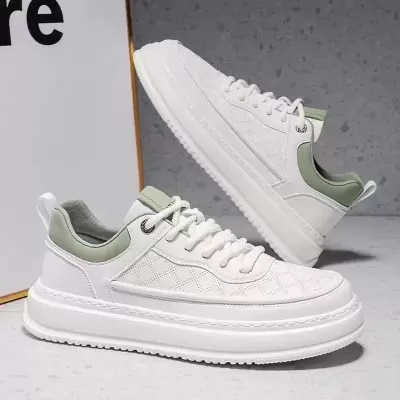 Spring Winter Men's Breathable Lightweight White Casual Shoes, Thick Sole Skate Sneakers · YANYAN China shoe factory