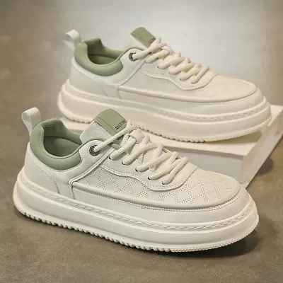 Tênis Casuais Brancos Leves Respiráveis para Homem, Primavera/Inverno, Sola Grossa, Skate · YANYAN China shoe factory