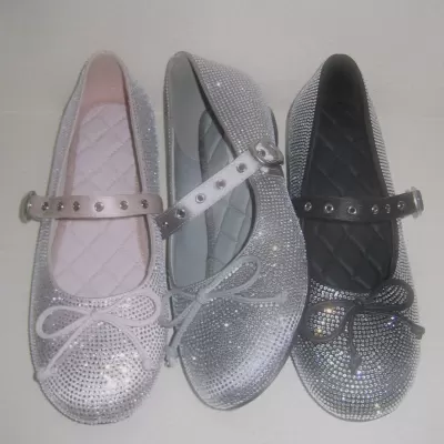 Korean Rhinestone Thick Sole Mary Jane Shoes for Women 2025 Summer Round Toe Bow Strap · YANYAN China shoe factory