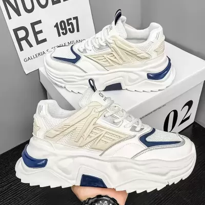 2026 Winter Men's Mesh Breathable Soft Sole Casual Sneakers, Height-Increasing Thick Sole Dad Shoes · YANYAN China shoe factory