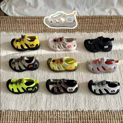 XSHX Japanese-style stream trekking children's summer unisex water-friendly non-slip rubber sole sport sandals