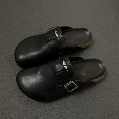 Vintage Black Clogs for Women 2025 Spring Summer Thick Sole Cork Mules