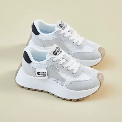 Summer Women's Breathable Hollow Mesh Shoes Ins Korean Thick Sole Casual Dad Sneakers · YANYAN China shoe factory