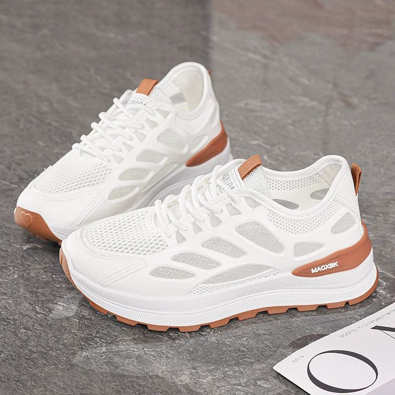 Summer Women's Breathable Mesh Shoes Korean White Thick Sole Casual Running Sneakers